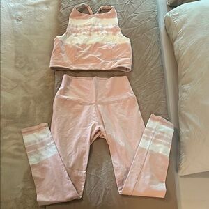 Aerie Pink and White Activewear Set